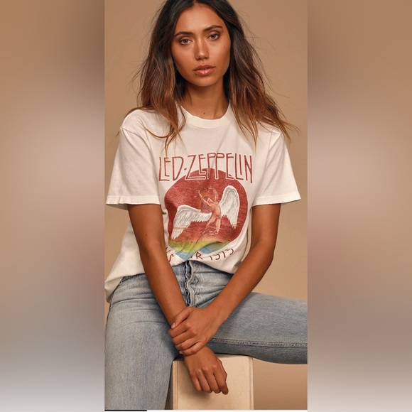 NWT Daydreamer XS Led Zepplin 1975 Tour Boyfriend Tee New - Picture 4 of 8